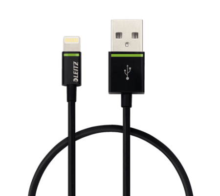 Kabel Leitz Complete ze złącza Lightning na USB, 30 cm czarny