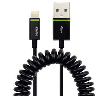 Kabel spiralny Leitz Complete ze złącza Lightning na USB, 1 m