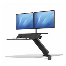 Stanowisko do pracy Sit-Stand Lotus™ RT - czarne na 2 monitory