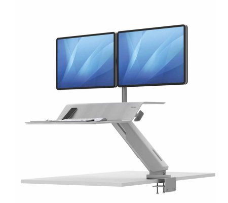 Stanowisko do pracy Sit-Stand Lotus™ RT - białe na 2 monitory